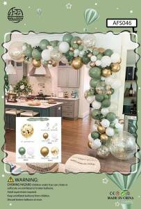 Green and gold balloon garland, 119 pcs.