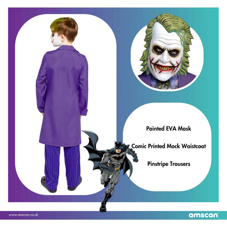 Outfit, costume disguise joker 8-10 years