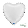 GraboFolienballon - Satin White Heart 46 cm, , verpackt