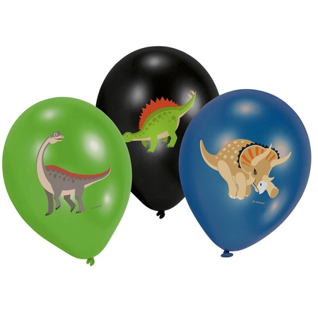 Happy Dinosaur balloons, Dinosaurs 28cm, 6 pcs.