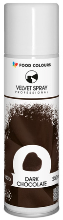 Zamsz w Sprayu 250ml Brązowy Dark Chocolate, Barwnik Velvet Spray do Tortów i Deserów