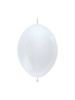 Balony z łącznikiem perłowe, białe, Pearl White, 30 cm, 50szt.