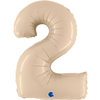 Foil Balloon Number 2, Cream Satin 102cm Grabo