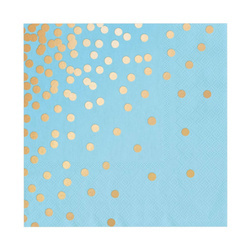 Blue napkins with golden dots 33x33cm, 10 pcs.