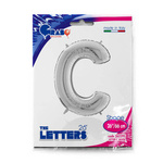 Folienballon Buchstabe C, 66 cm, silber