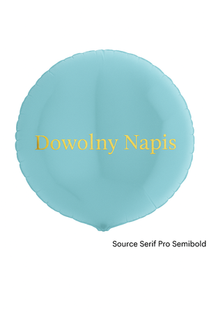 Balon foliowy okrągły, niebieski, Dowolny napis