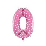 Cyfra 0 Balon Foliowy - 80 cm Różowy