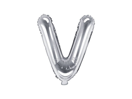 Balon foliowy Litera V 35cm, Srebrna