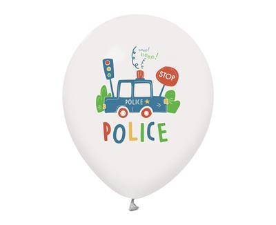 Police latex balloons, 5 pcs, 30 cm