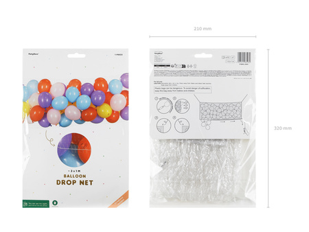 Ballon-Abwurfgitter 3x1m mit Kabelbindern und Schnur