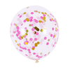 Balloons with pink and gold confetti, 30 cm, 4 pcs