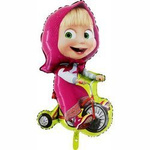 Foil balloon Masha on a bike - 91 cm Grabo