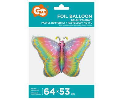 Folienballon Pastell Schmetterling, 64x53 cm