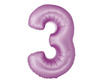 Folienballon Nummer 3 lila matt Smart, 76cm