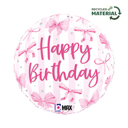 Foil Balloon Pink Bow Pretty Pink Bow Birthday 45 cm