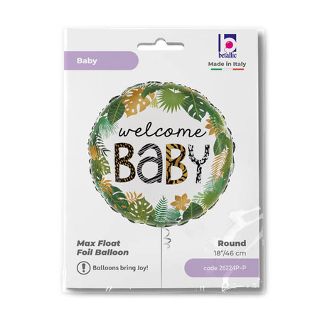 Balon Foliowy Welcome Baby dżungla Safari 46cm