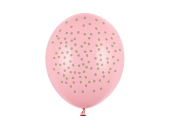 Latex balloons, powder pink dots in Golden, 30cm (1 op. / 50 pieces).
