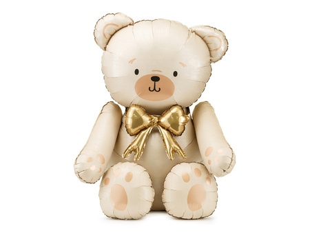 Foil Balloon Bear – Cream, 75x84 cm