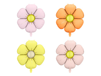 Balony foliowe do girland – Stokrotki, 65 cm, mix kolorów (4 szt.)