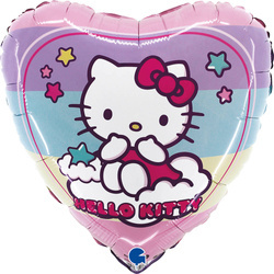 Folienballonherz, Hello Kitty, 46 cm