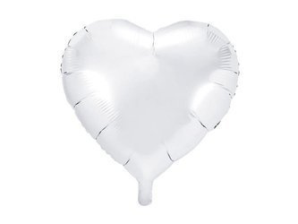 Folienballon Weiß Herz, 45 cm