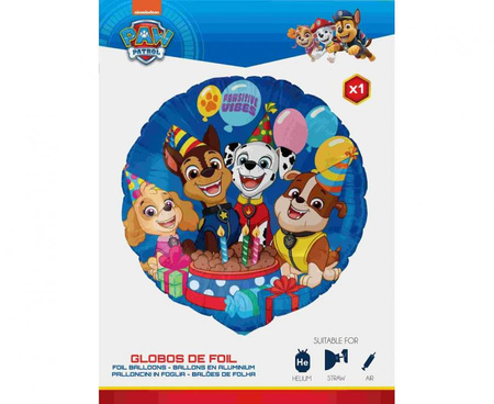 Folienballon, Mehrfarbig, PAW Patrol, 18 Zoll, 1 Stück.