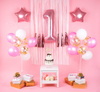 A set of balloons for one year old, 1st birthday, pink, 21 items