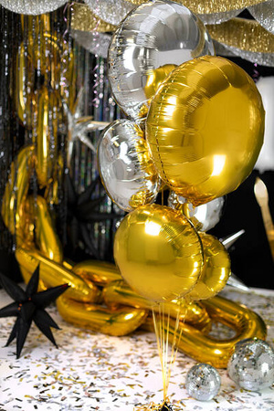 Runder Pastille Folienballon, gold, 45 cm