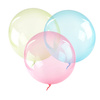 Ballon Bobo, transparent, rund, blaue Blase, 50 cm