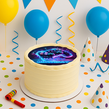 Gaming Controller Cake Topper Wafer Paper 20 cm Premium, vegan, gluten-free, pre-cut