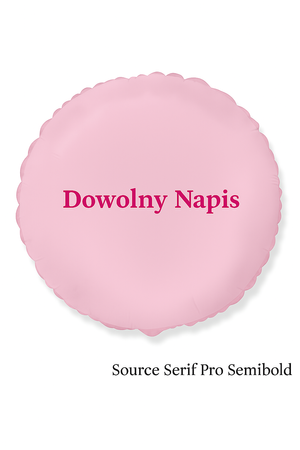 Balon foliowy okrągły, różowy, Dowolny napis