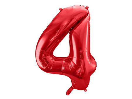 Foil balloon Number 4 red, 86cm