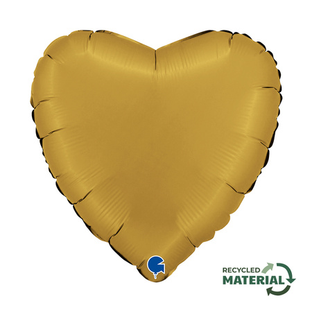 Foil Balloon Heart Satin Gold, 46 cm, Grabo