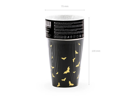 Halloween Süßes oder Saures Pappbecher, 220ml, 6 Stück.