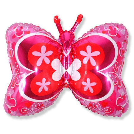 Balon Foliowy - Motyl - Różowy 62 cm