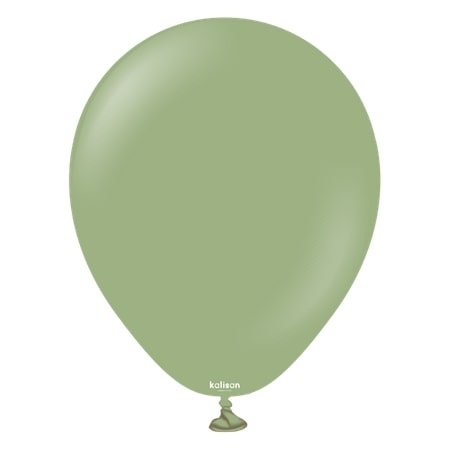 Balony lateksowe Retro Eucalyptus, zielony 13 cm, 100 szt.