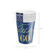 Happy Birthday 60 Becher, marineblau 220ml 6St.