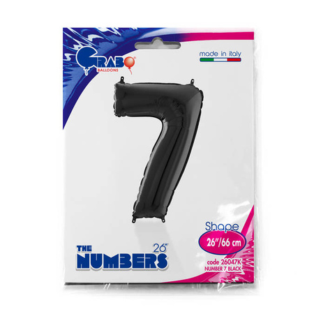 Foil Balloon Number 7 Black, 66 cm Grabo