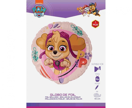 Folienballon, Mehrfarbig, PAW Patrol Skye, 18 Zoll, 1 Stück.