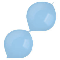 Blaue Latexballons mit Stecker, Decorator Standard E-Link Pastellblau, 30cm, 50 Stk.