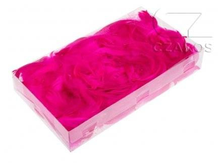 Decorative feathers in a box - Amasarant pink