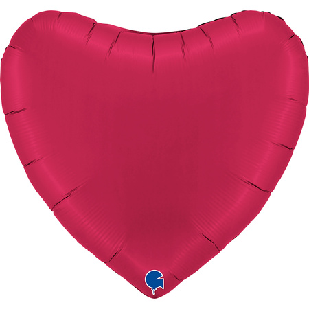 Foil balloon - red, cherry heart 70 cm, Satin Grabo