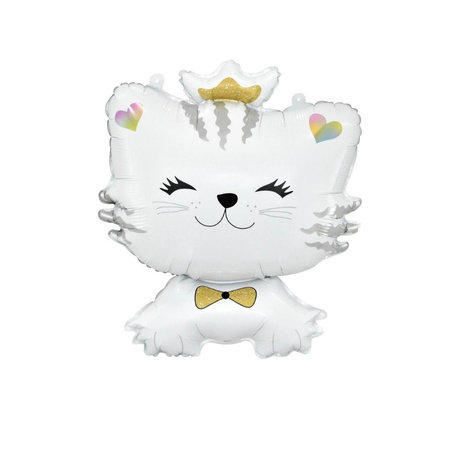 Folienballon, Weiße Katze,  52cm