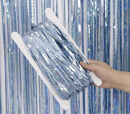 Holografischer blauer Vorhang 100x200 cm