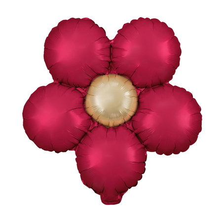 Balon foliowy Kwiatek czerwony matowy stokrotki, 45cm, zestaw 3szt.
