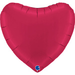 Balon Foliowy Czerwone Serce Satin Cherry 91cm, Satynowe Grabo