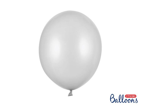 Strong balloons, Metallic Silver Snow, 30cm, 50 pcs.
