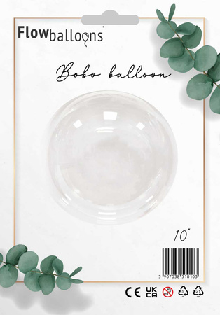 Balon Przezroczysty, Bobo 10 cali, pakowany