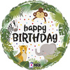 Balon Foliowy Happy Birthday dżungla Safari okrągły 46cm