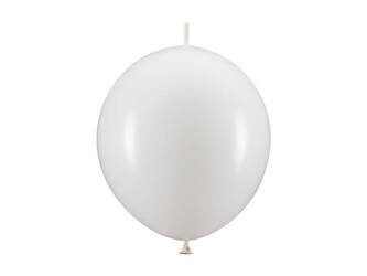 E-Link Latex Balloons white with connector, 33cm, 20 pcs